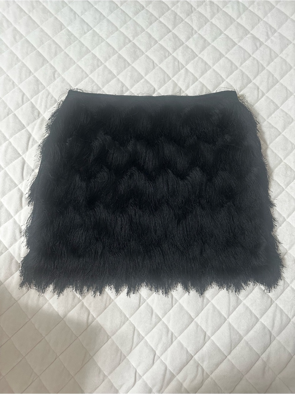 H&M Black Fringe Mini Skirt